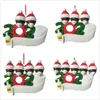 DIY 2020 Quarantain Ornament Christmas Party Resin Decoration Gift Product Gepersonaliseerde familie van 1-7 Ornament Social Distancing PVC