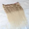 One Piece Clip In Hair Extension Bordic Ombre Balayage Färg Lång Rak Remy Hair Lätt att bära 3/4 Full Head 5 Clips