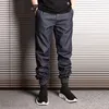 Jeans masculino vintage designer de moda masculino emendado cintura elástica ajuste solto hip hop estilo japonês joggers fundo folgado1