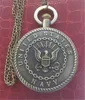 Antik retro bronsmän USA: s officerare US Navy Pendant USA Military Navy Reserve Men's Necklace Watch Pendants smycken