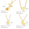 Lovr Simple Star Moon Pendant Halsband för kvinnor Ny Blomma Hjärtanvändning Halsband Collier Fashion Smycken