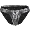 Men's Sexy Bright Snake Skin Wild Low Waist Mens Gay Underwear Mens Briefs Sexy Mens sexy Pouch Underwear