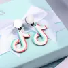 Stud 1 paire "TikTok" Boucles d'oreilles créatives Bijoux d'été Fête quotidienne Mariage pour femmes Filles Cadeaux en alliage de zinc1