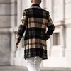 Estilista Masculino Trench Coats Estilo Britânico Com Lapela Decote Manga Comprida Moda Jaquetas Estilista Casual Cor Sólida Casacos Masculinos