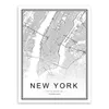 ブラックホワイトワールドマップパリロンドンニューヨークポスターノルディックリビングルームの壁アート写真家の装飾キャンバス絵画