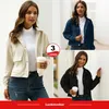 Running Jackets Solid Top Fitness Cardigan Women Jacket Female Coat Winter Corduroy Cropped Cotton Clothes