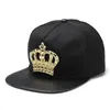 Mens Womens Snapback Hat KING Crown Baseball Caps Adjustable Hip Hop Hats Black Summer Peaked Rhinestone Crystal Sun Cap1205W