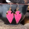 2021 Trendy Jewelry Woman Antique Gold Filled Drusy Dangle Earrings Fashion 5 Colors Druzy Arrow Hoop Earring