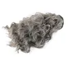 Natural brasileño virgen humano afro puffs cordón gris cola de caballo moño postizos updo pelo soplo corto rizado pelo grande tamaño 9651896