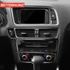 For Audi Q5 SQ5 Auto Interior Air Conditioning CD Panel Carbon Fiber Stickers Navigation Frame Decals Car Styling Accessories