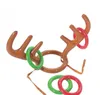 200pcs Rena engraçada Antler Hat Anel Toss Christmas Holiday Party Game Supplies Toy Crianças Crianças de Natal Brinquedos SN1470