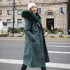 TYJTJY Winter Jacket Women Coat Fur Collar Long Parka Mujer Long Ladies Puffer Coat Women Elegant Casaco Feminino Parka Outwear