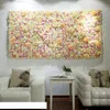 40x60 cm Yapay Çiçek Panelleri Düğün Dekorasyon Backdrop Şampanya İpek Gül Sahte Çiçekler Ortanca Duvar 24 adet1