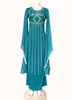 African Dresses for Women Dashiki Diamond African Clothes Bazin Broder Riche Sexy Slim Ruffle Sleeve Robe Evening Long Dress