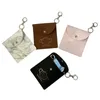 Mask Storage Bag Keychains Portable Dammtäker Skyddande Ansiktsmask Kall Keyring Holder Charms Fashion PU Läder Bil Key Chains Tillbehör