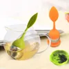 8 Colors New Silicone Stainless Steel Cute Leaf Tea Strainer Herbal Spice Tea Infuser Filter leakage HHB1712