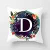 Fuwatacchi A-Z Letter Cushion Cover Customized Soft Throw Pillow Cover Decorative Sofa Pillow Case Pillowcase