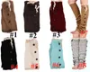 Warm Knitting Leg Sleeves Knee High Socks Knit Boot Cuffs Foot Warmers Long Stockings Women Ladies Button Lace Booties Sleeves OOA9102