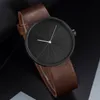 Yazole Minimalistische herenmode Ultra Dunne Horloges Simple Men Business Lederen Band Quartz Horloge Relogio Masculino Kol Saati