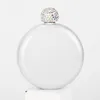 Portable round mini hip flask 304 stainless steel wine kettle crystal cover colorful ladies flagon Glitter Hip Flask