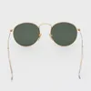 Mode Sonnenbrillen rund Metallmodell Top -Qualität UV400 -Glaslinsen für Männer Frauen Fügen Sie braunes oder schwarzes Ledertuch und alle AC3803366 hinzu