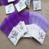 200 sztuk / partia Fioletowy Bawełna Organza Lavender Saszetka Bag DIY Suszone Kwiat Pakiet Bag Wedding Party Prezent Wrap