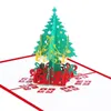 Cartes de voeux Pop Up de Noël 3D Cartes de voeux de Noël Cartes de papier de décoration d'arbre de Noël Carte postale 3D Carte de papier cadeau de Noël BH0100 TQQ5014041