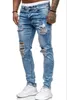 US Style New Hole Ripped Men's Jeans Blenching Craft Long Pantalon Pantalon Skinny Slim Boy