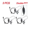 3 pièces UV-82 2 broches talkie-walkie écouteur double PTT écouteur Baofeng UV-82HP UV-82XH UV-8D DMR CB Radio Ecouteur casque