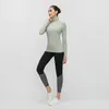 L-92 nouveaux hauts de sport gymnase femmes Fitness t-shirt femme à manches longues Yoga haut maille femmes musculation hauts vêtements de sport