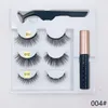 HOT Sale 3Pairs/set Magnetic Eyelashes False Lashes +Liquid Eyeliner +Tweezer eye makeup set 3D magnet False eyelashes No Glue Needed