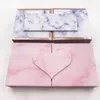 Marble folio lashes box magnetic packing dramatic pink eyelashes case strip lashes custom logo new style 2021 popular box1389161