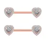 1Pair Novo anéis de mamilo do coração de zircão transparente cobrem jóias de jóias de jóias do corpo de barra de barra de barra de barra