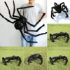 Super grande aranha de pelúcia feita de arame e pelúcia preto e estilo multicolor para festa ou decorações de halloween 30cm, 50cm, 75cm