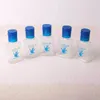portatile da 25 ml Flacone di plastica vuoto con tappo a scatto mini flacone trasparente ricaricabile per gel disinfettante per le mani liquido per il trucco