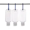 Metal Hook 60ml Hand Sanitizer Bottles PET Plastic Flip Cap Bottle For Disinfectant Hand Sanitizer Free Sea shipping RRA8030