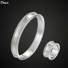Donia gioielli braccialetto di lusso party moda europea e americana quadrifoglio in acciaio al titanio lucido anello braccialetto di design set 247T
