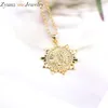 10PCS Crystal CZ Cubic Zirconia Virgin Mary Pendant Copper Pendants Necklaces Gold Color Chain Jewelry273W