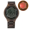 Wristwatches LED Digital Watch For Men Retro Full Wooden Adjustable Strap Wristwatch Fashion Electronic Clock Male Time Relojes Hombre1