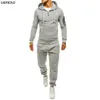 Mens tracksuit jogging kostym solid hoodies set man solid hoodie och byxor manövrera kläder jogger uppsättning gym kläder