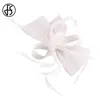 FS Vintage White Wedding Fascinator Hat Women Elegant Ladies Headwear Party Hair Accessories Formal Dress Headdress1