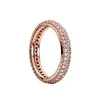 Äkta 18K Rose Gold Ring Teardrop CZ Diamantring Original Box Pandora Style Bröllop Förlovning Par Smycken