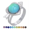 Goutte d'eau coeur de détection de température Mesure Bague Changement de couleur Mood Ring pour les femmes bijoux de mode volonté et cadeau de sable