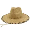 Summer Women Men Paper Straw Sun Hats British Style Wide Brim Sun Protection Hat Outdoor Travel Sunhat Panama Beach Cap