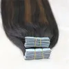 Human Hair Tape in Extensions Ombre Glue in Remy Hair Extensions Balayage Color 1B Dark Roots Fading to 4 Chocolates Brown 40pcs9945703