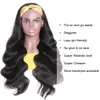 Ishow Human Hair Wigs With Headbands No Glue Sewing Easy to Install Body Straight Water Headband Wig Loose Deep None Lace Wig for Women All Ages 8-28inch Natural Color