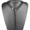 Collar de cadenas de acero inoxidable Tisnium para hombres, collar de Color negro para hombres, joyería cubana, regalos, cadena de cola 12 15 17 19mm269H