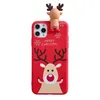 Niedliche 3D-Puppen-Cartoon-Weihnachtsmann-Rentier-Baum-weiche Handyhülle für iPhone 11 Pro Max XR 8 Plus Cover 2020 Weihnachtsgeschenk