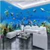 Sfondi 3d personalizzati Murales 3d carta da parati per soggiorno Fantasy Underwater World Theme Pavilion 3D Space Background Wall213O