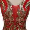 С плечевой объемной коробке плиссированные арочные арочные платье Quinceanera Jupon Tarlatan Red и Gold Sparkle Metallic Scepined кружевной длиной дола юбка для сладкой 16